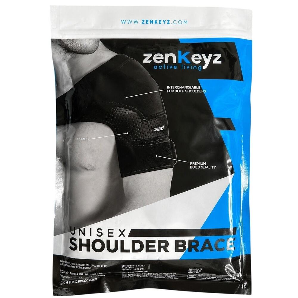 ZENKEYZ Unisex Shoulder Brace in Black, S/M